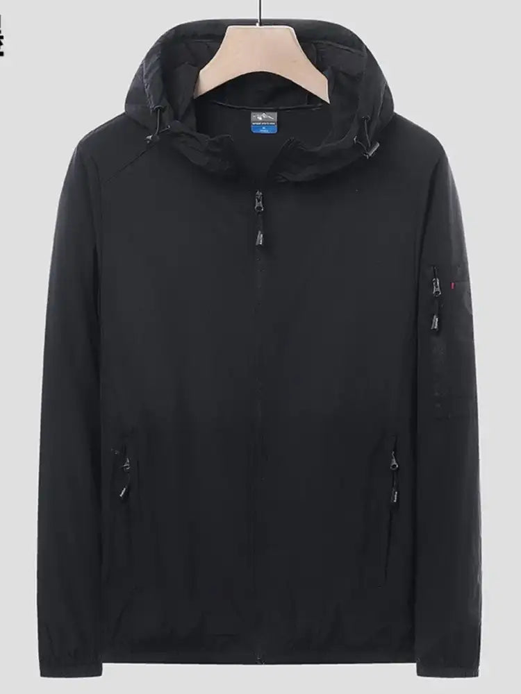 Men’s Plus Size Zip Up Long Sleeve Hooded Jacket