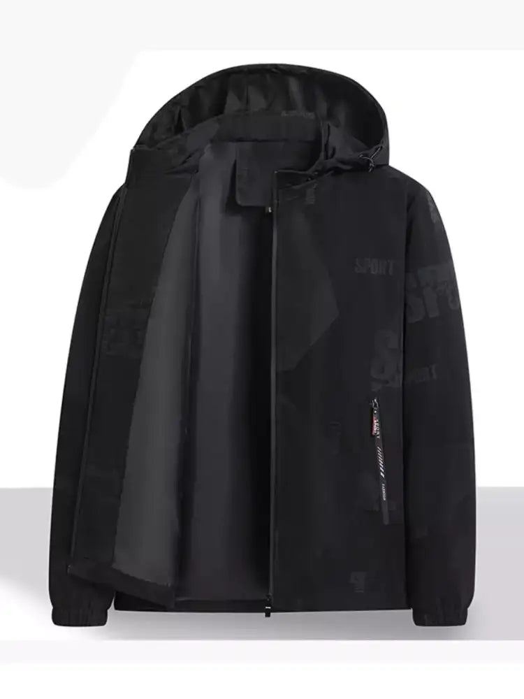 Men’s Plus Size Zip Up Long Sleeve Hooded Jacket