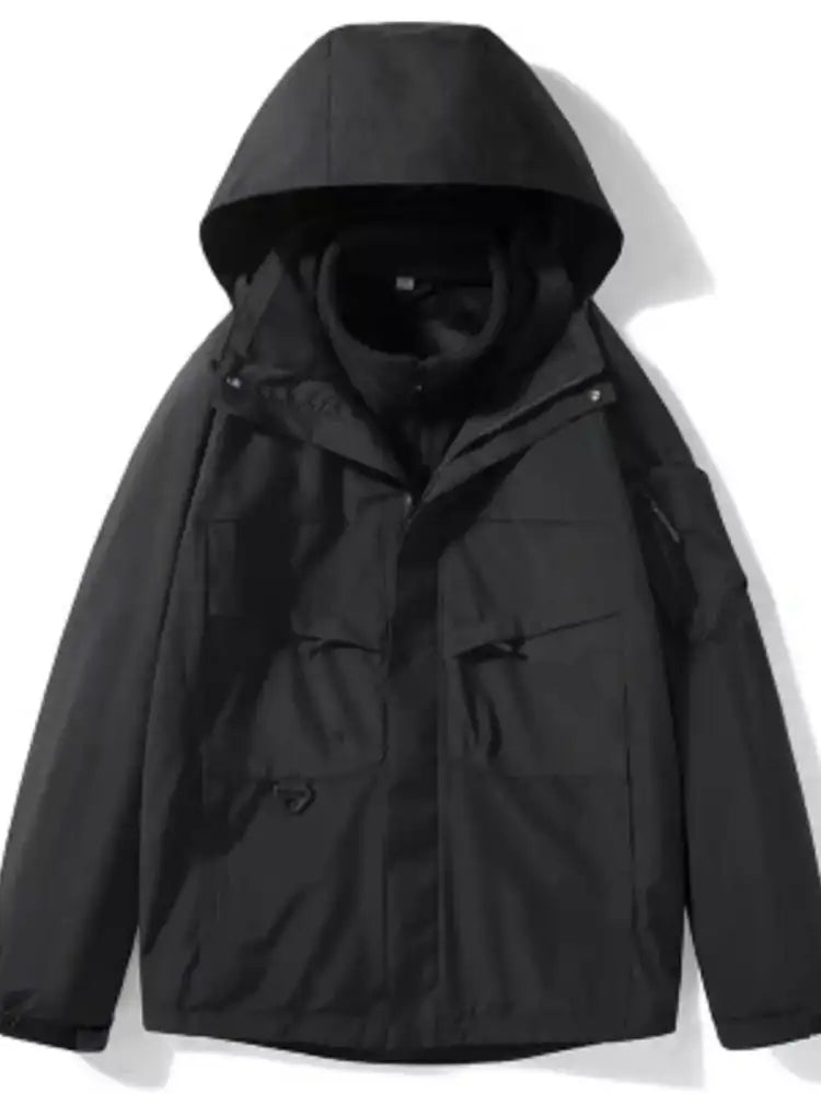 Men’s Plus Size Zip Up Long Sleeve Hooded Jacket