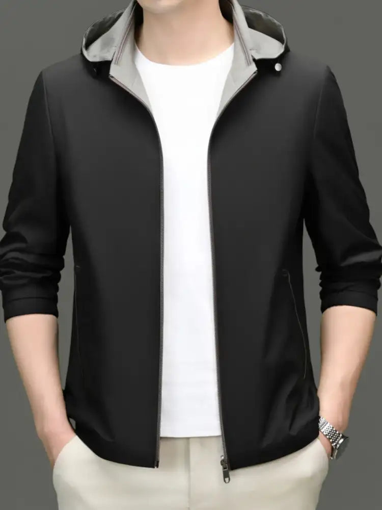 Men’s Plus Size Zip Up Long Sleeve Hooded Jacket