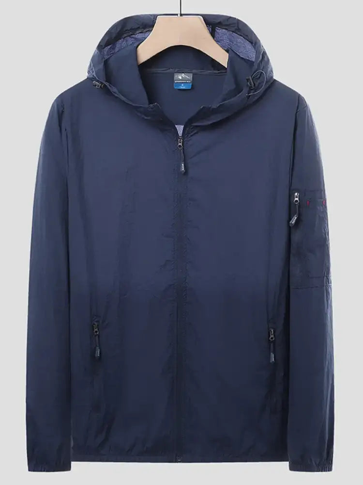 Men’s Plus Size Zip Up Long Sleeve Hooded Jacket