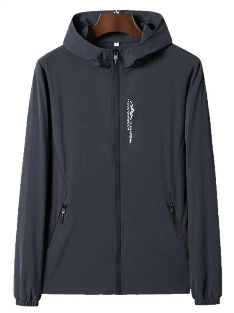 Men’s Plus Size Zip Up Long Sleeve Hooded Jacket