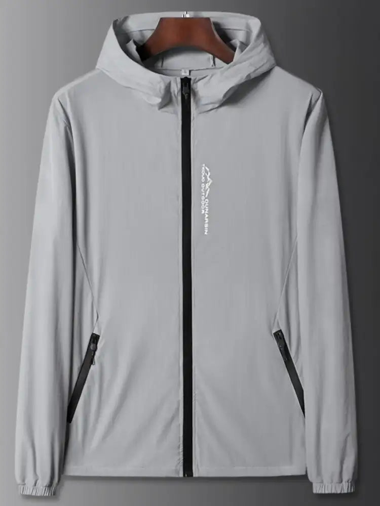 Men’s Plus Size Zip Up Long Sleeve Hooded Jacket