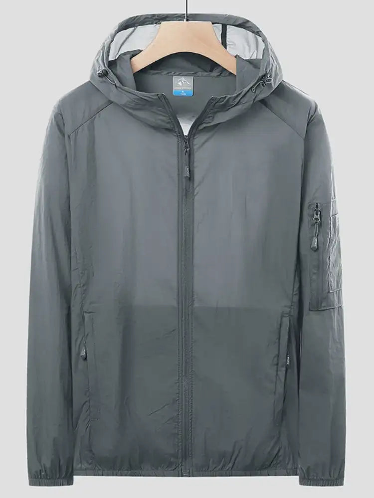 Men’s Plus Size Zip Up Long Sleeve Hooded Jacket