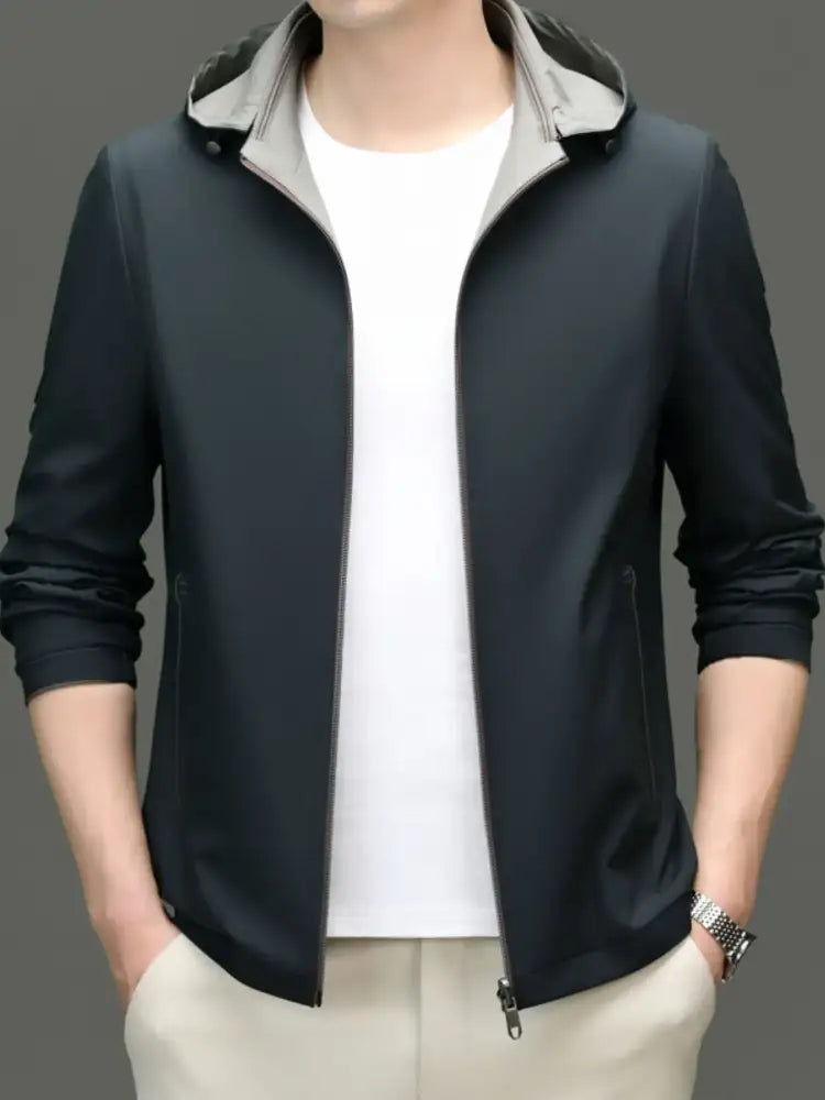 Men’s Plus Size Zip Up Long Sleeve Hooded Jacket