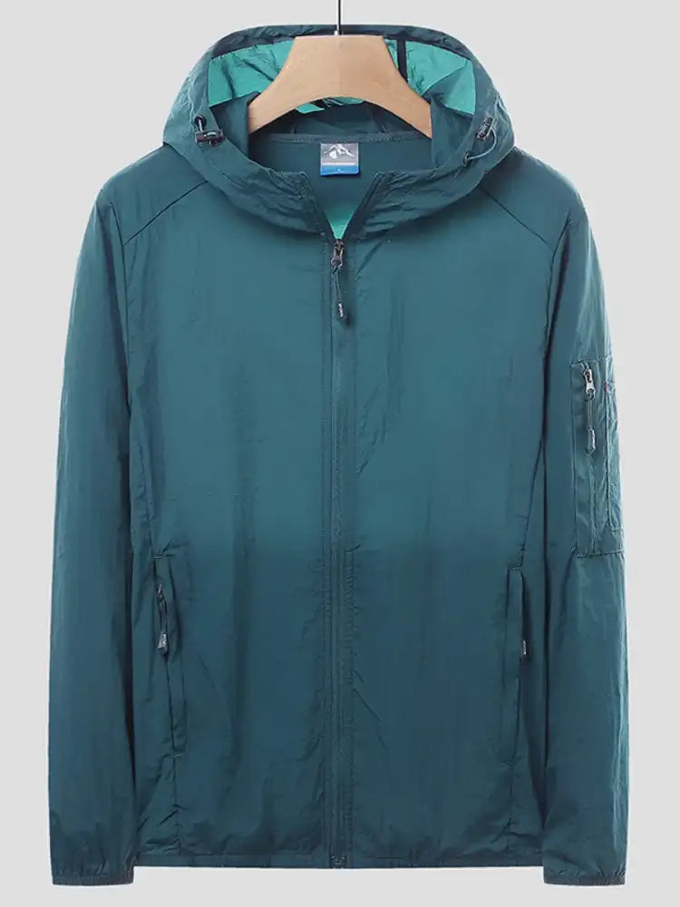 Men’s Plus Size Zip Up Long Sleeve Hooded Jacket