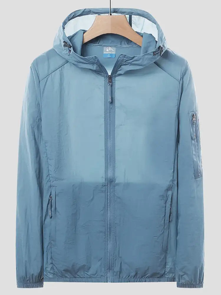 Men’s Plus Size Zip Up Long Sleeve Hooded Jacket