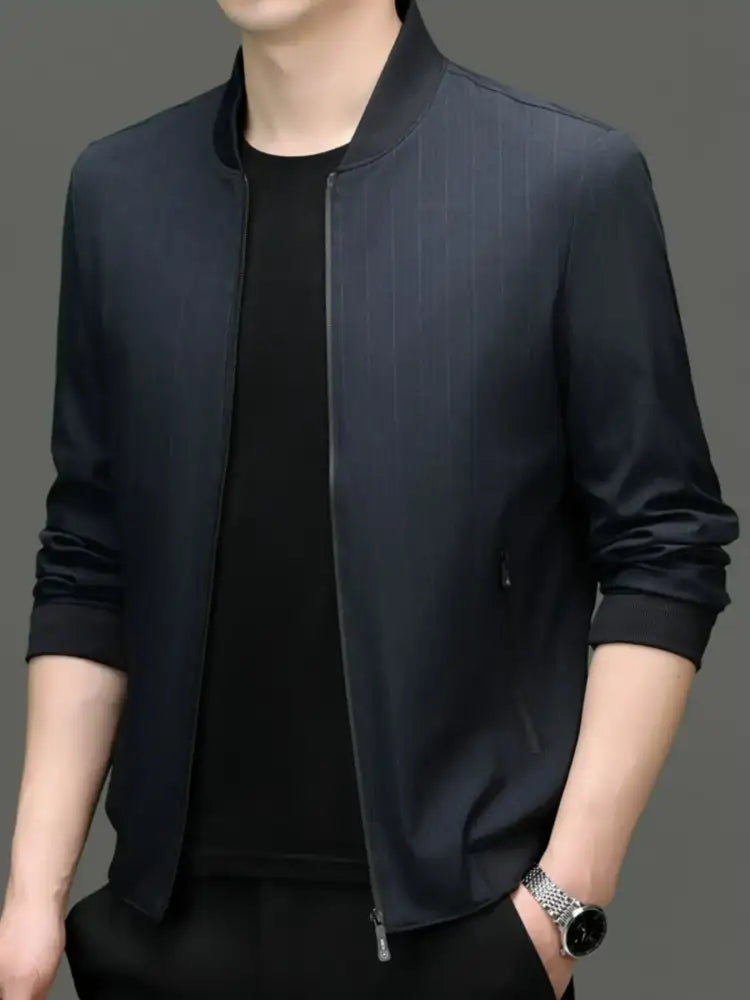 Men’s Plus Size Zip Up Long Sleeve Jacket