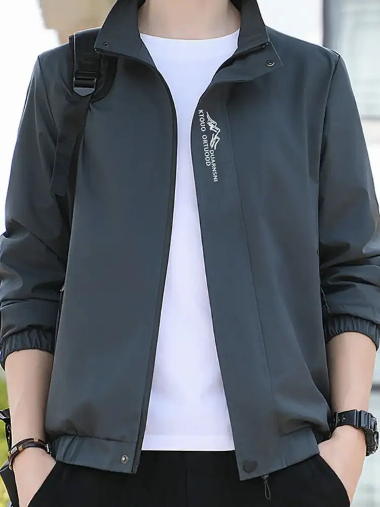 Men’s Plus Size Zip Up Long Sleeve Jacket