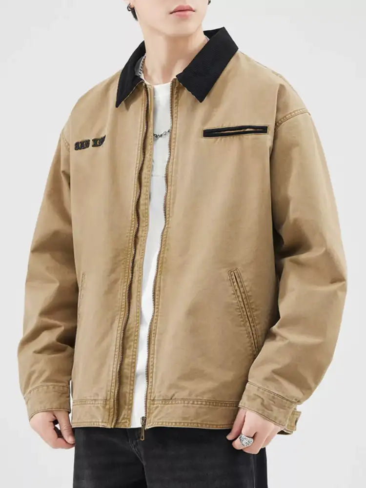 Men’s Plus Size Zip Up Long Sleeve Jacket