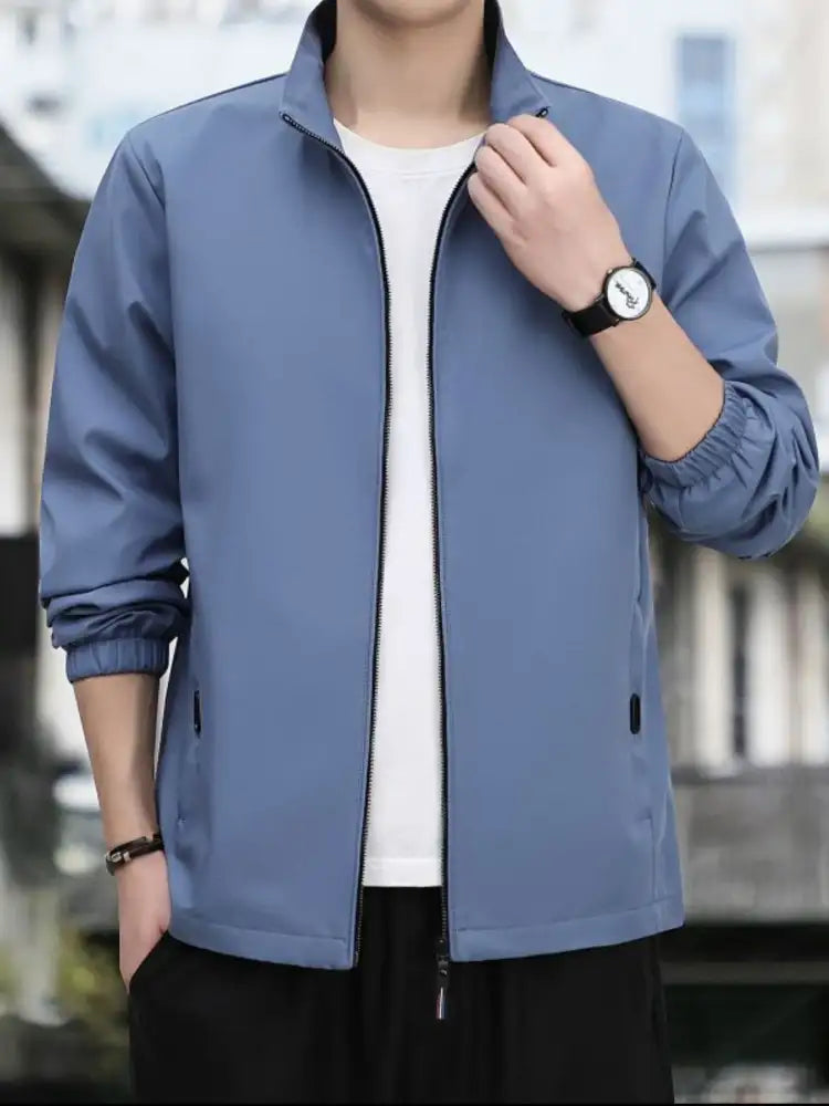 Men’s Plus Size Zip Up Long Sleeve Jacket