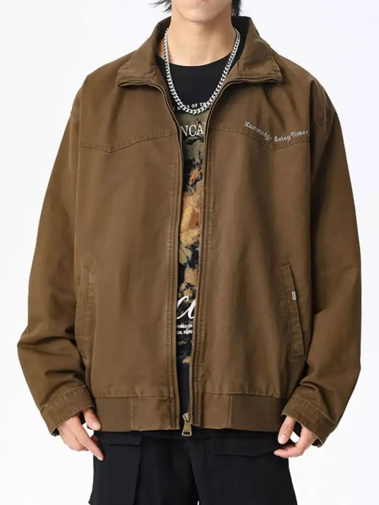 Men’s Plus Size Zip Up Long Sleeve Jacket