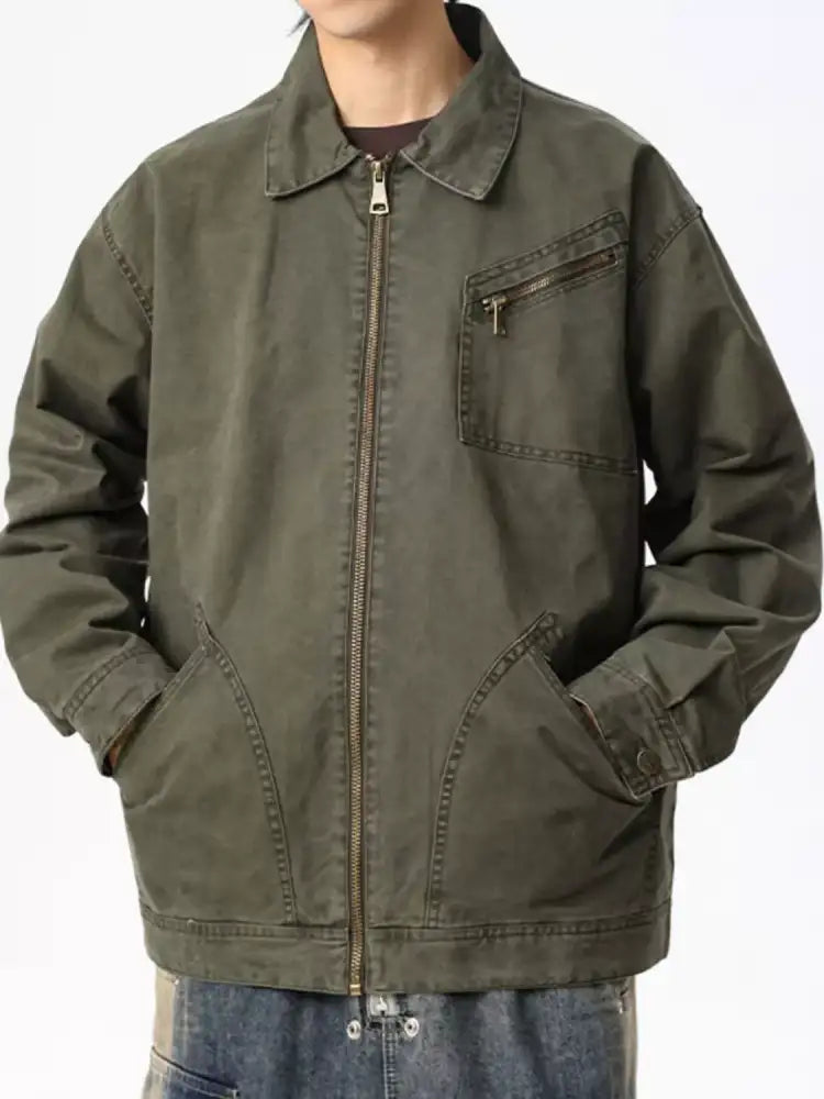 Men’s Plus Size Zip Up Long Sleeve Jacket