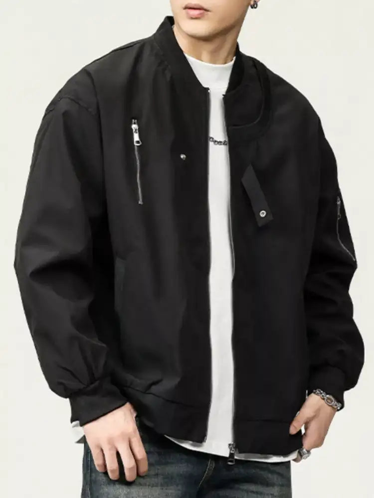 Men’s Plus Size Zip Up Long Sleeve Jacket