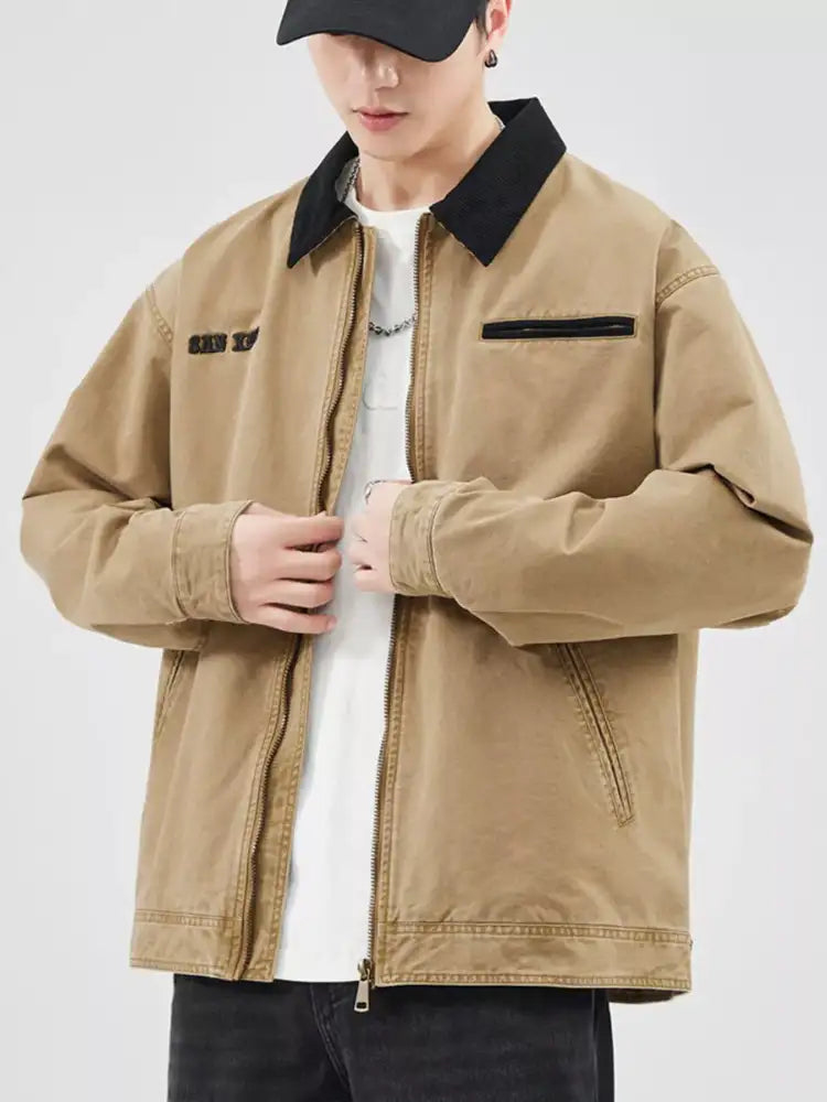 Men’s Plus Size Zip Up Long Sleeve Jacket