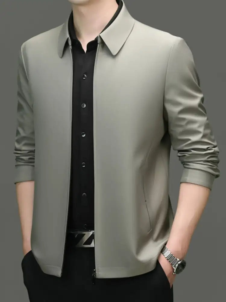 Men’s Plus Size Zip Up Long Sleeve Jacket