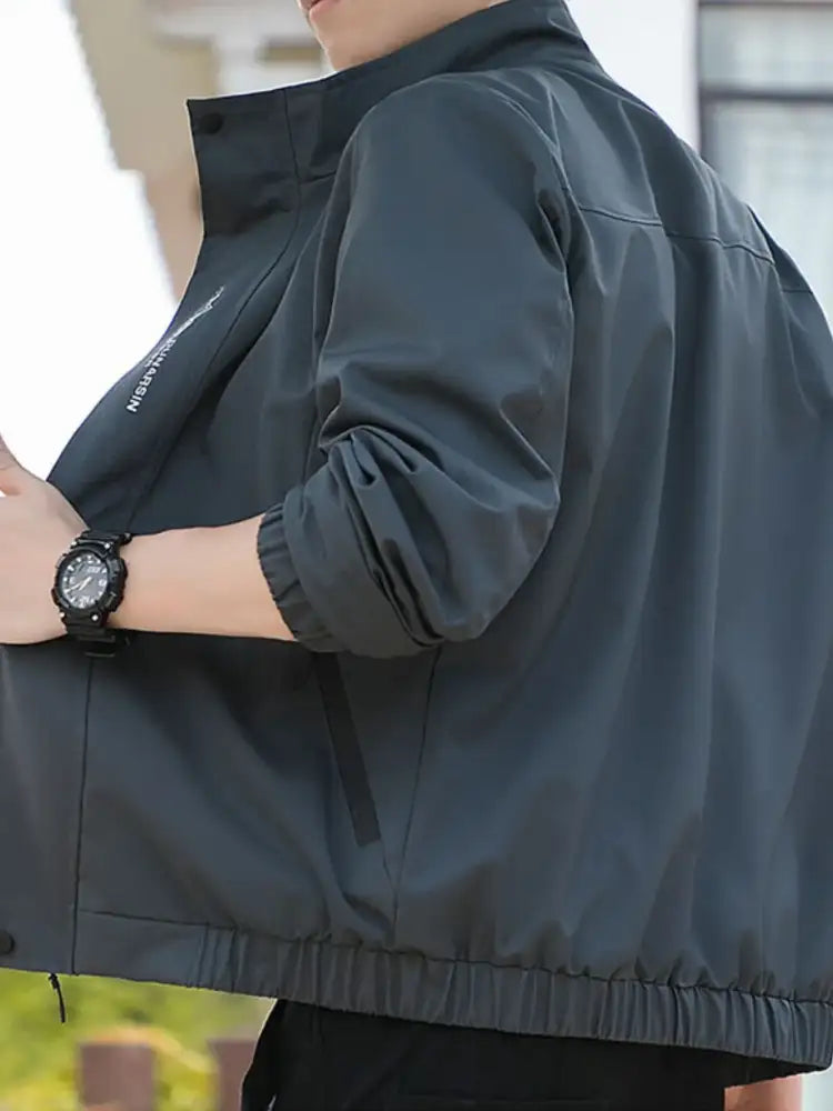 Men’s Plus Size Zip Up Long Sleeve Jacket