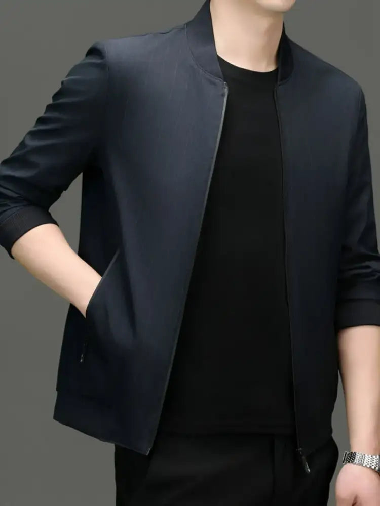 Men’s Plus Size Zip Up Long Sleeve Jacket