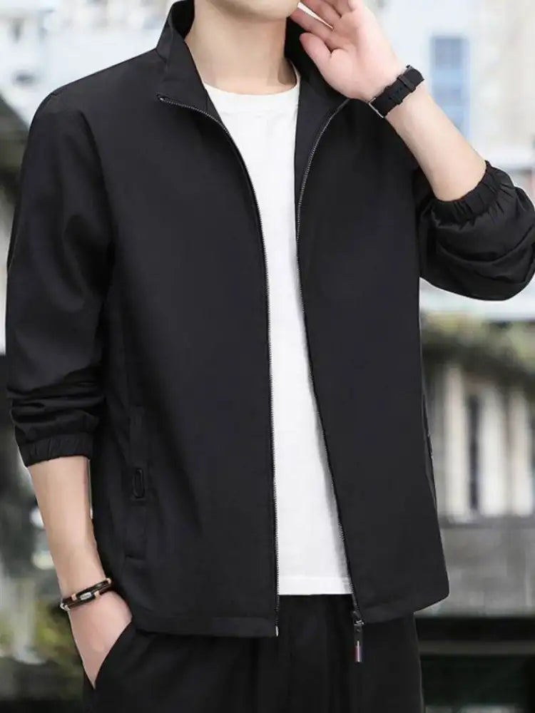 Men’s Plus Size Zip Up Long Sleeve Jacket