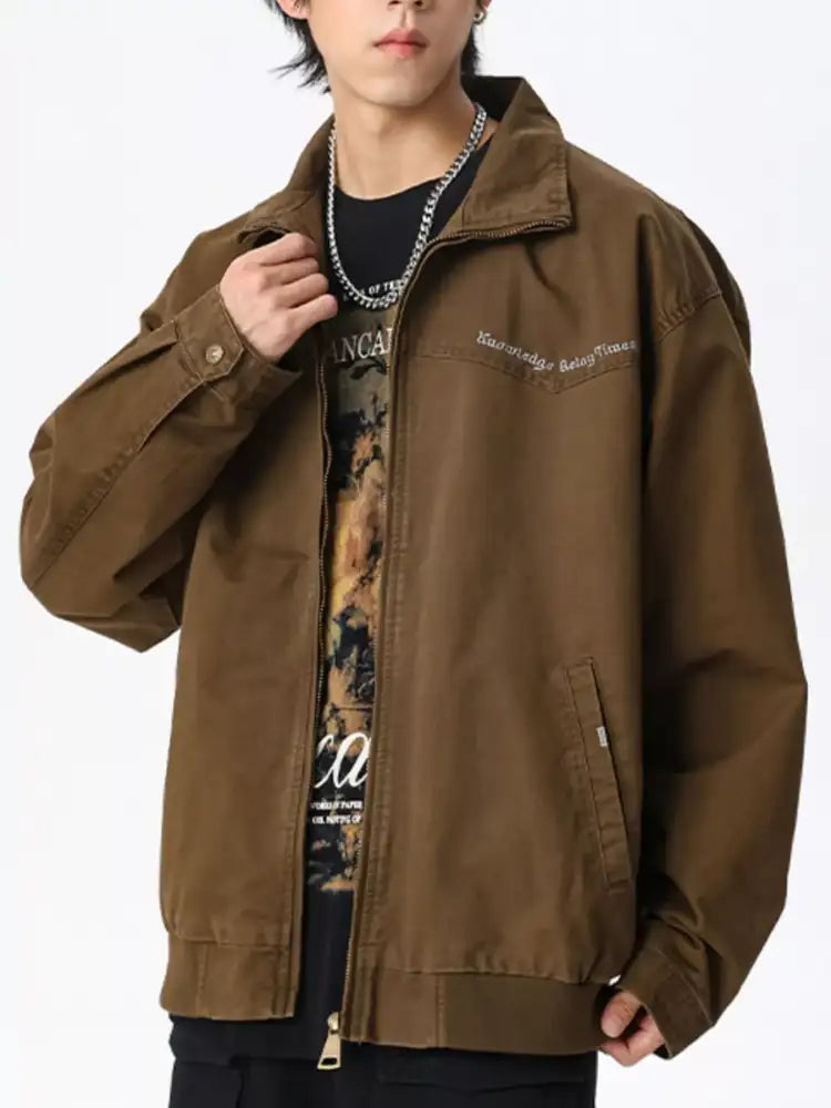 Men’s Plus Size Zip Up Long Sleeve Jacket