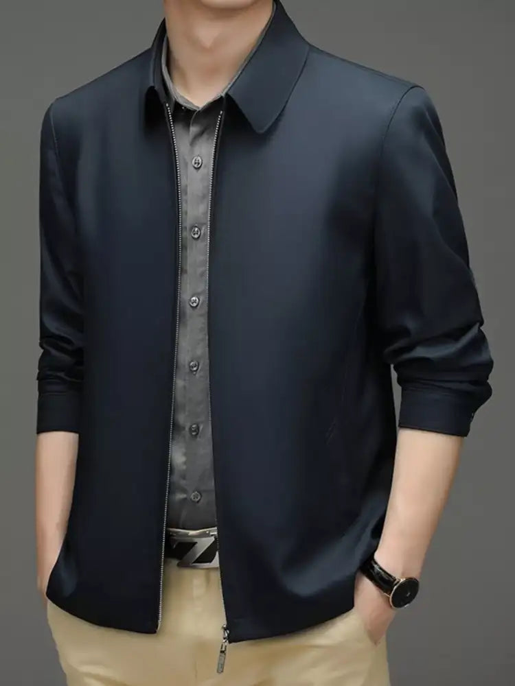 Men’s Plus Size Zip Up Long Sleeve Jacket