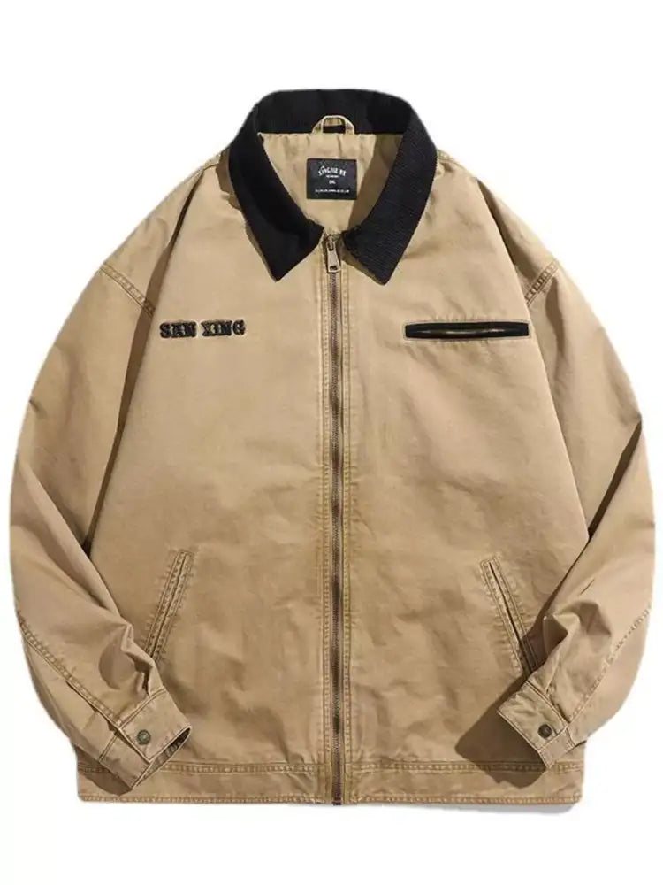 Men’s Plus Size Zip Up Long Sleeve Jacket