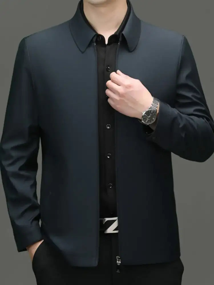 Men’s Plus Size Zip Up Long Sleeve Jacket