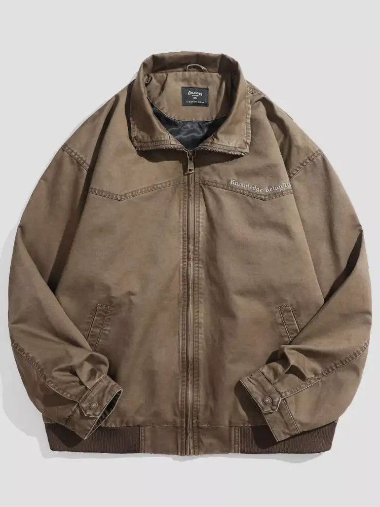 Men’s Plus Size Zip Up Long Sleeve Jacket