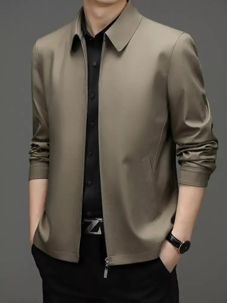 Men’s Plus Size Zip Up Long Sleeve Jacket