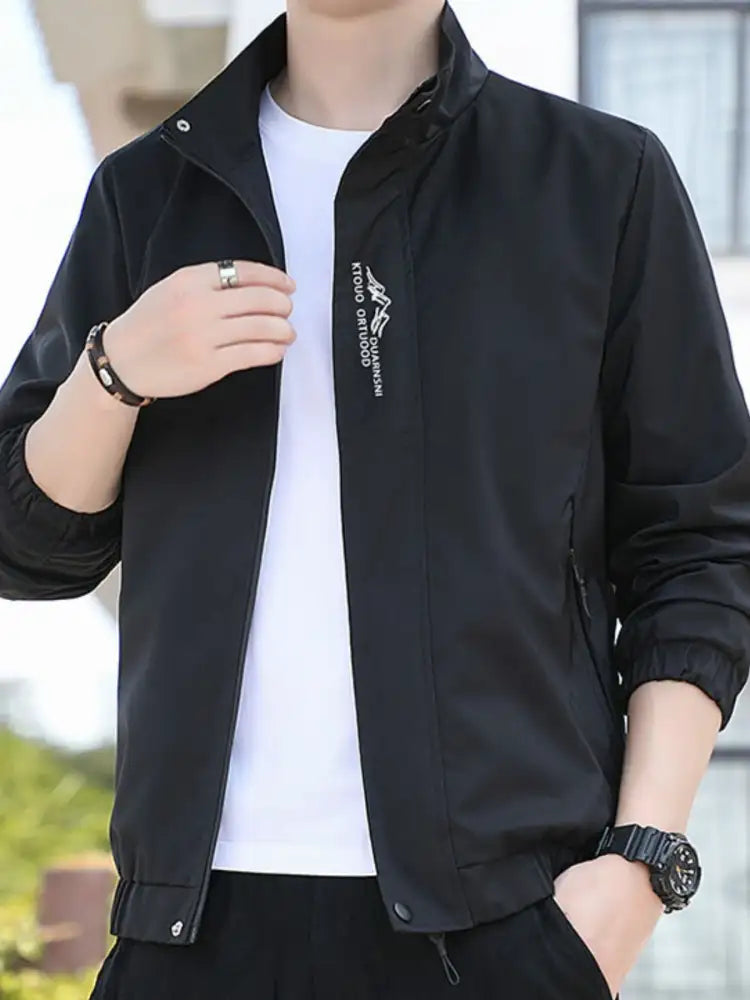Men’s Plus Size Zip Up Long Sleeve Jacket