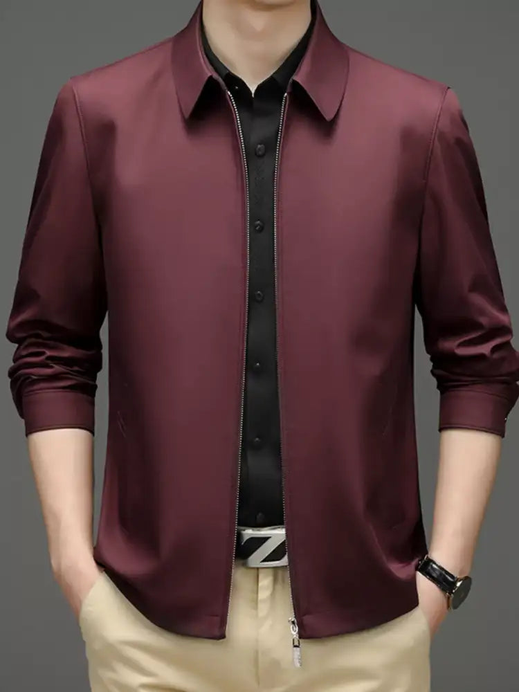Men’s Plus Size Zip Up Long Sleeve Jacket