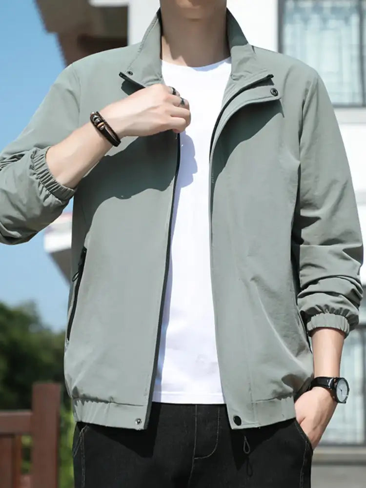 Men’s Plus Size Zip Up Long Sleeve Jacket