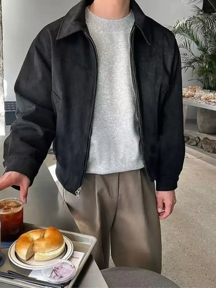 Men’s Plus Size Zip Up Long Sleeve Jacket