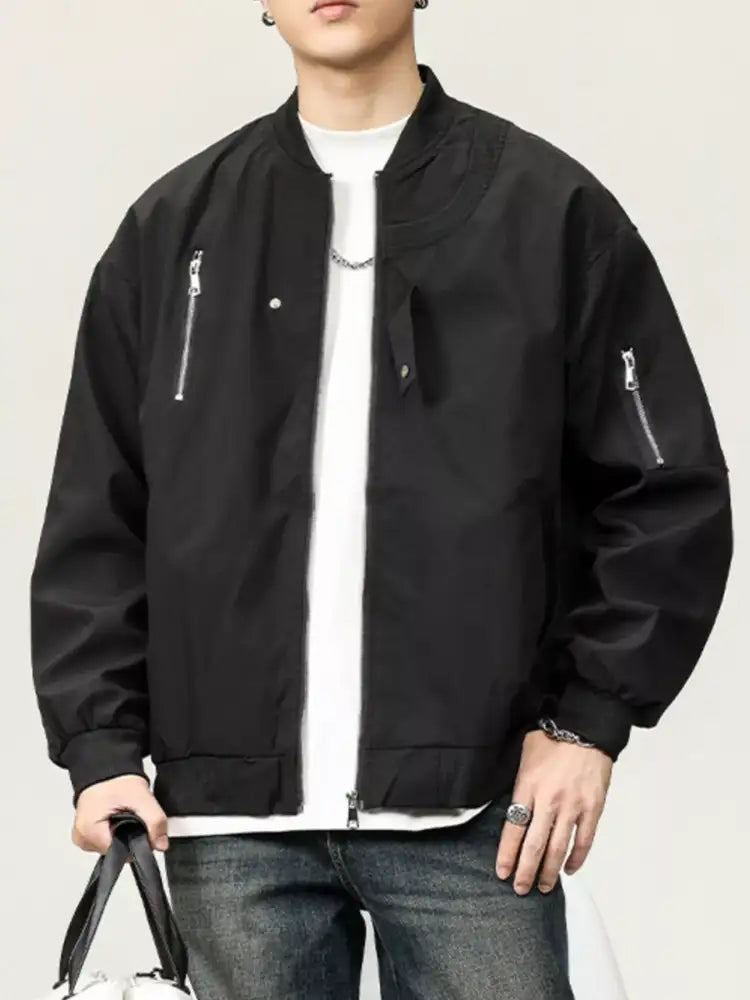 Men’s Plus Size Zip Up Long Sleeve Jacket