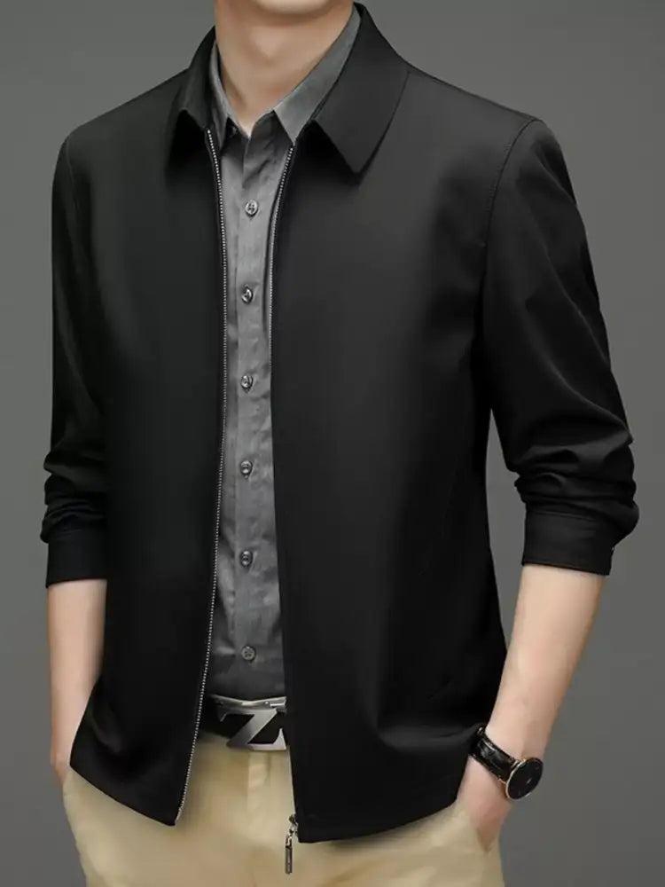 Men’s Plus Size Zip Up Long Sleeve Jacket