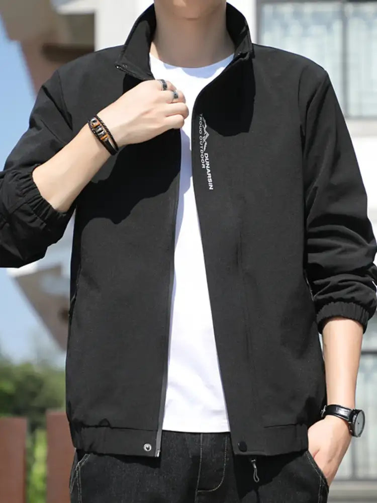 Men’s Plus Size Zip Up Long Sleeve Jacket