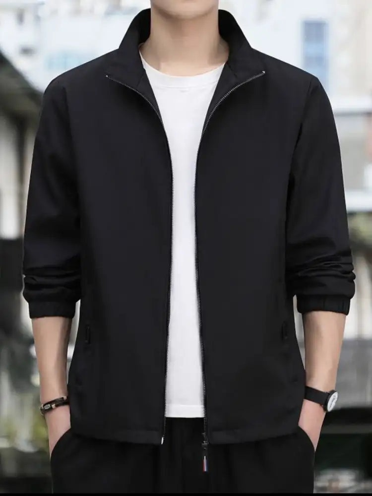 Men’s Plus Size Zip Up Long Sleeve Jacket