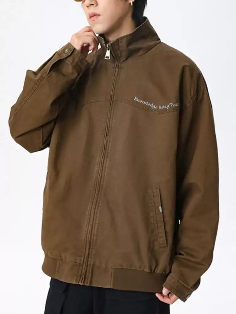 Men’s Plus Size Zip Up Long Sleeve Jacket