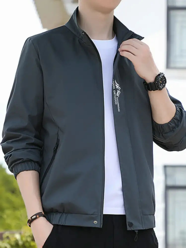 Men’s Plus Size Zip Up Long Sleeve Jacket