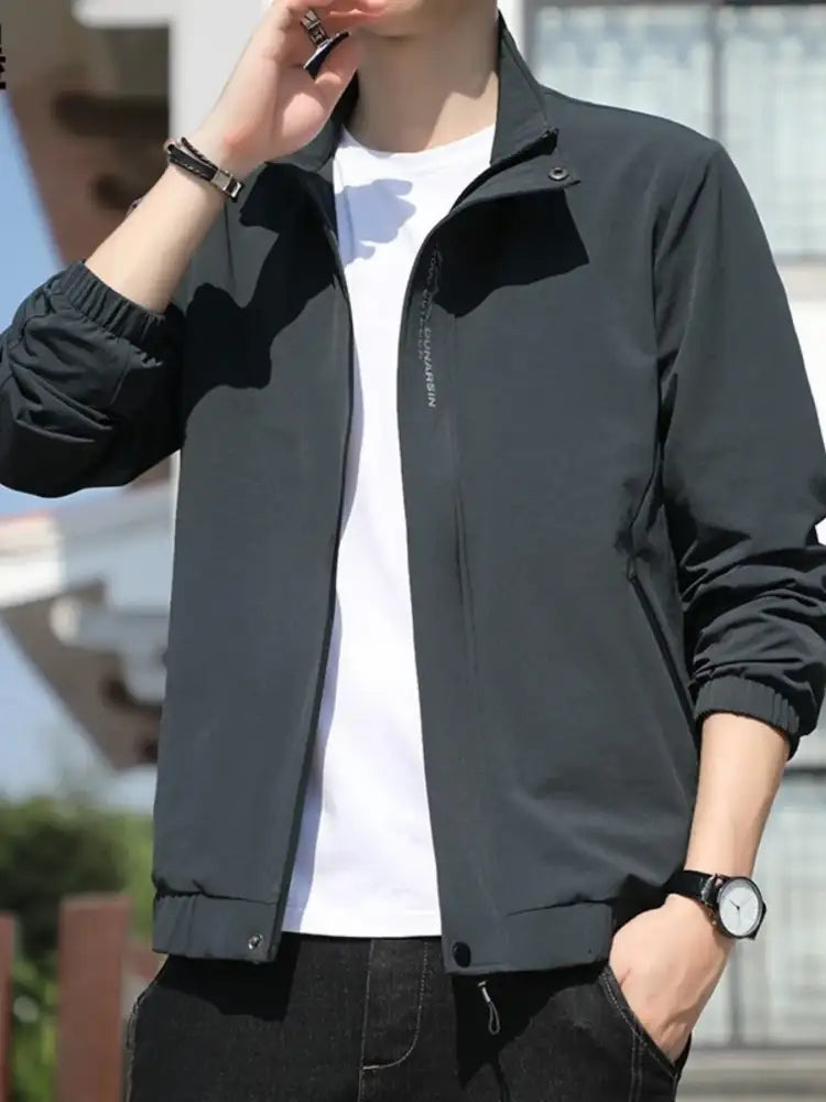 Men’s Plus Size Zip Up Long Sleeve Jacket