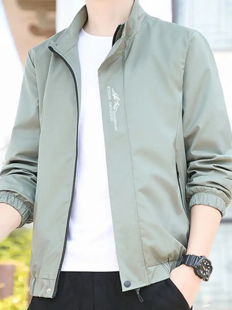 Men’s Plus Size Zip Up Long Sleeve Jacket