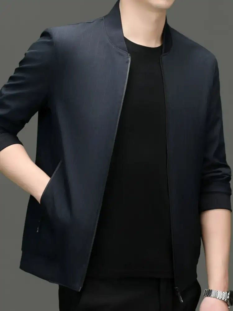 Men’s Plus Size Zip Up Long Sleeve Jacket