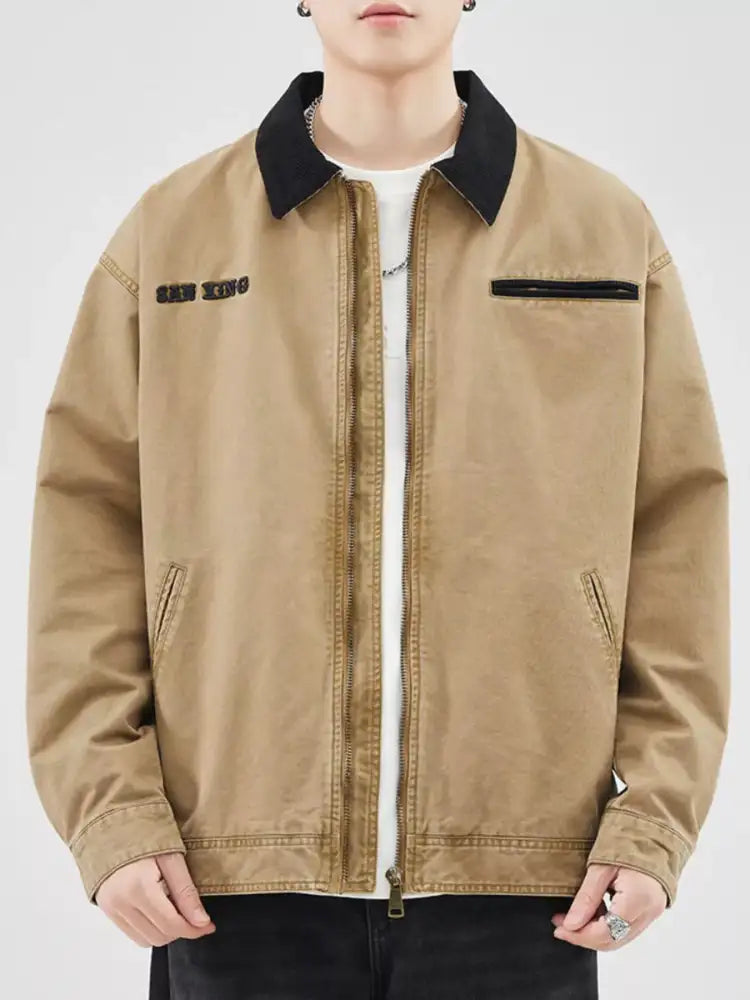 Men’s Plus Size Zip Up Long Sleeve Jacket