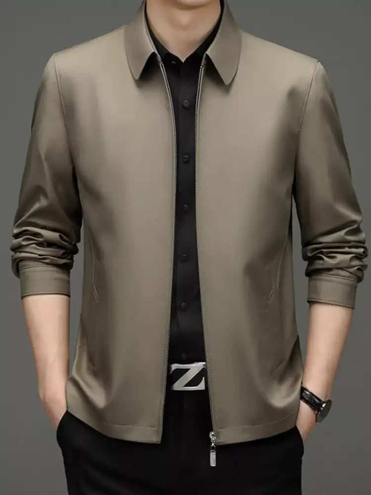 Men’s Plus Size Zip Up Long Sleeve Jacket