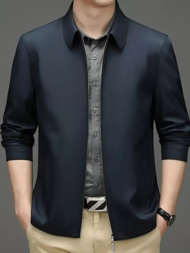 Men’s Plus Size Zip Up Long Sleeve Jacket
