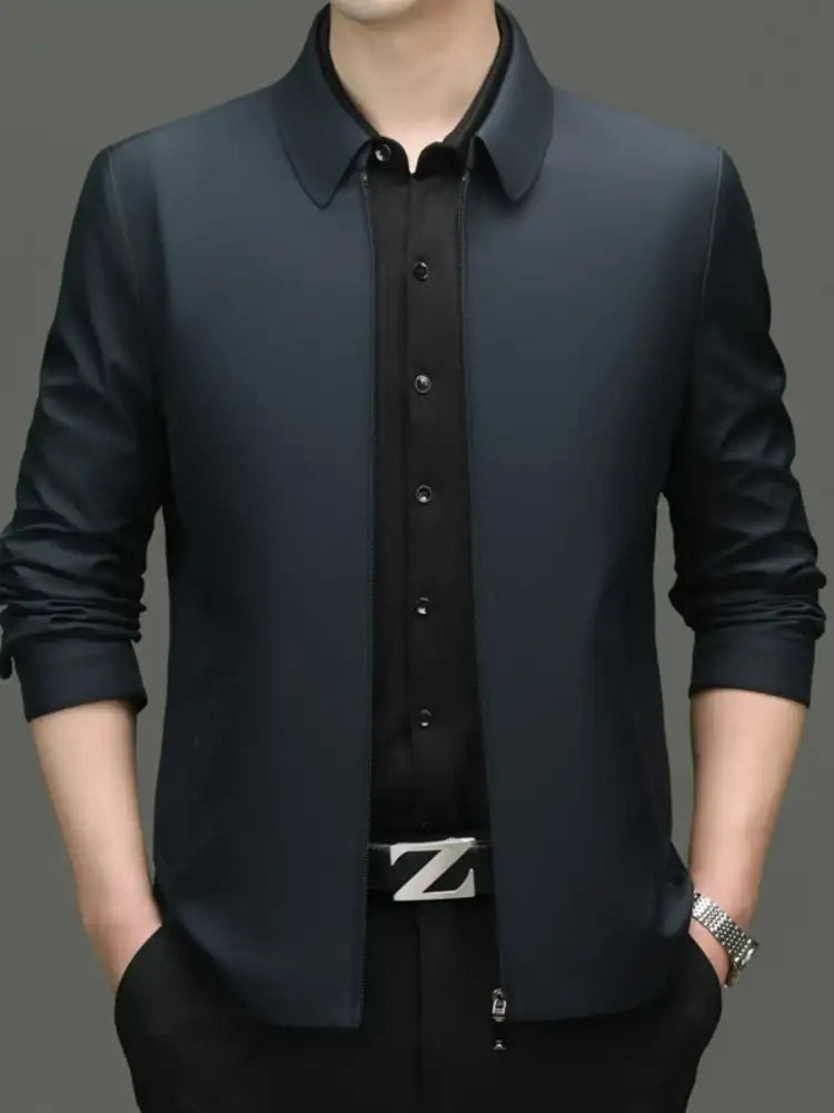Men’s Plus Size Zip Up Long Sleeve Jacket