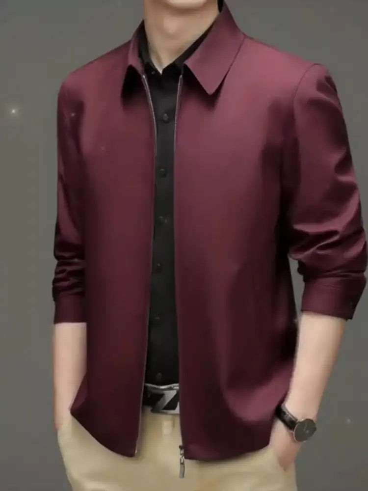 Men’s Plus Size Zip Up Long Sleeve Jacket