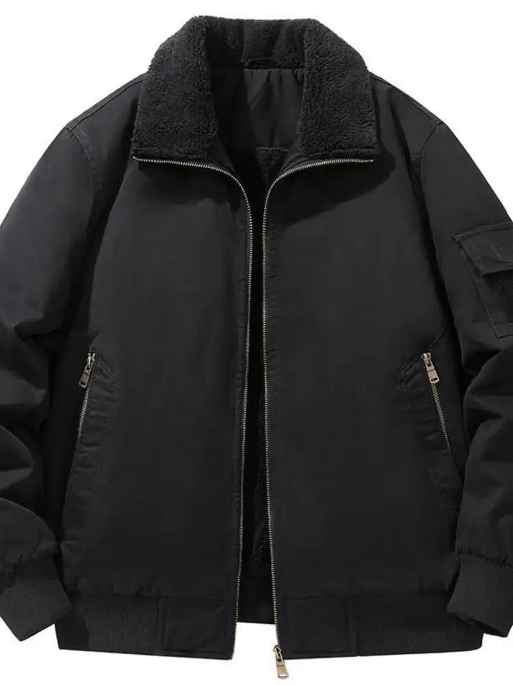 Men’s Plus Size Zip Up Long Sleeve Sherpa Jacket