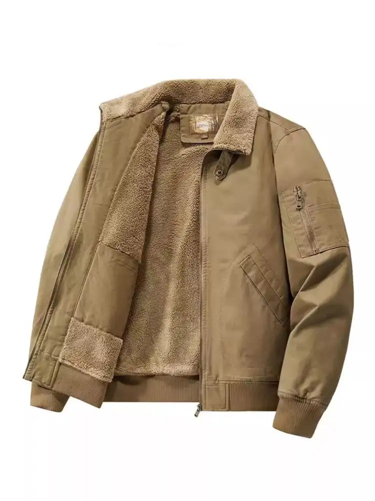 Men’s Plus Size Zip Up Sherpa Lined Jacket