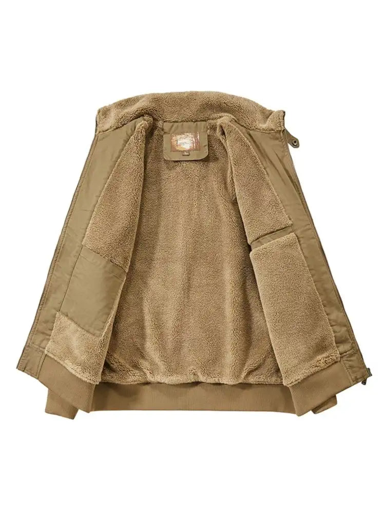 Men’s Plus Size Zip Up Sherpa Lined Jacket